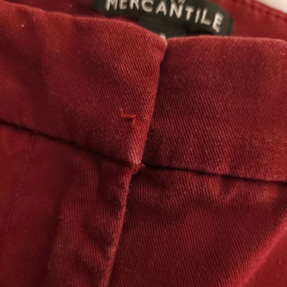 J Crew Womens 2 30x26 Red Burgundy Straight Leg Mercantile Ankle Cropped Pants - Picture 4 of 9
